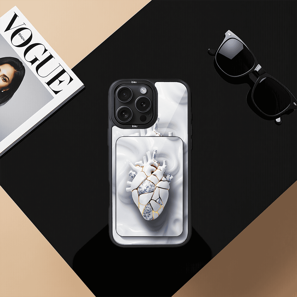 Zestaw IBIZU do iPhone 16 Pro etui i powerbank, Kintsugi Art, porcelanowe serce (5)