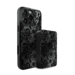 Zestaw IBIZU do iPhone 16 Pro etui i powerbank, Midnight, Koronkowa czerń (2)