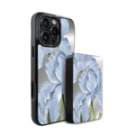 Zestaw IBIZU do iPhone 16 Pro: etui i powerbank, Relief Garden, Błękitny irys5