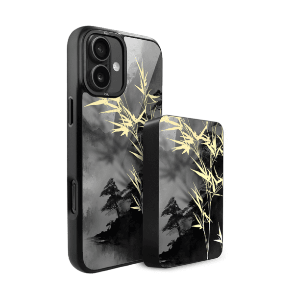 Zestaw IBIZU do iPhone 16: etui i powerbank, Azja, Złoty bambus