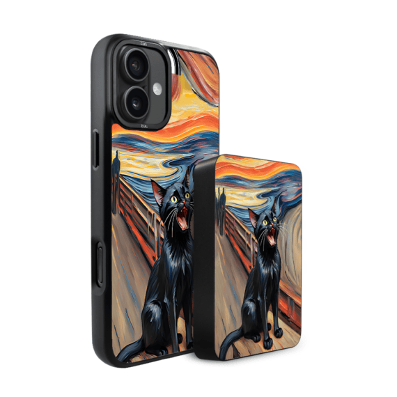 Zestaw IBIZU do iPhone 16 etui i powerbank, Edvard Munch, krzyk kota (3)