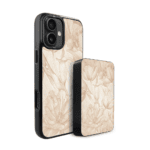 Zestaw IBIZU do iPhone 16 etui i powerbank, Relief Garden, Botaniczny biskwit (3)