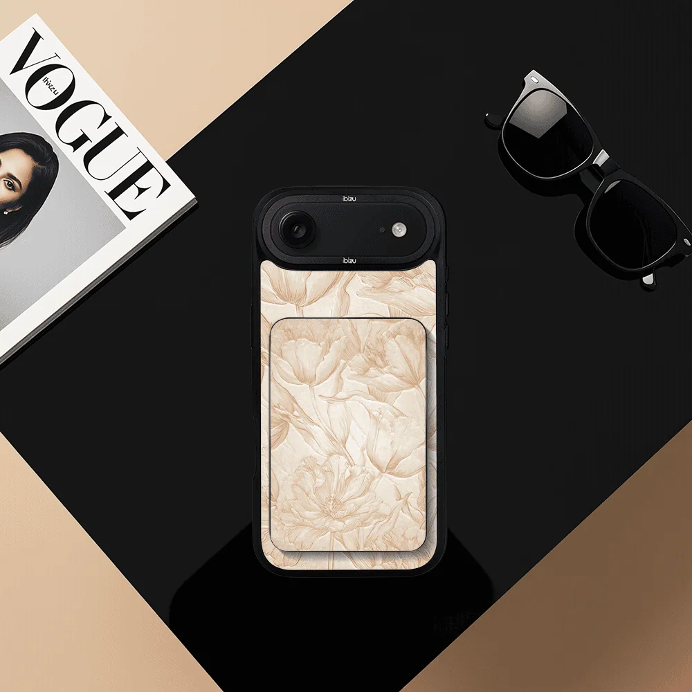 Zestaw IBIZU do iPhone 17 Air etui i powerbank, Relief Garden, Botaniczny biskwit (2)