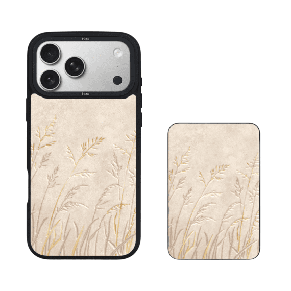 Zestaw IBIZU do iPhone 17 Pro Max etui i powerbank, Relief Garden, Kłosy z piaskowca (3)