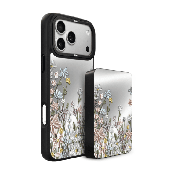 Zestaw-IBIZU-do-iPhone-17-Pro-Max-etui-i-powerbank-Relief-Garden-Wiosenna-laka