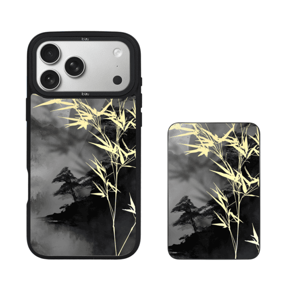 Zestaw IBIZU do iPhone 17 Pro etui i powerbank, Azja, Złoty bambus (5)