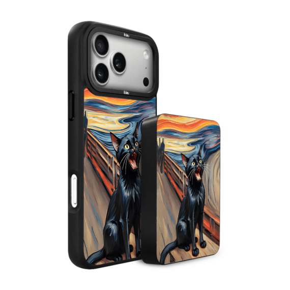 Zestaw IBIZU do iPhone 17 Pro etui i powerbank, Edvard Munch, krzyk kota (1)