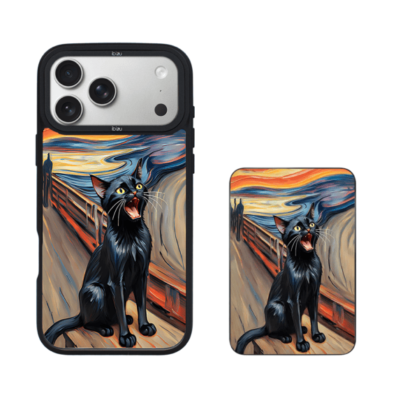 Zestaw IBIZU do iPhone 17 Pro etui i powerbank, Edvard Munch, krzyk kota (4)