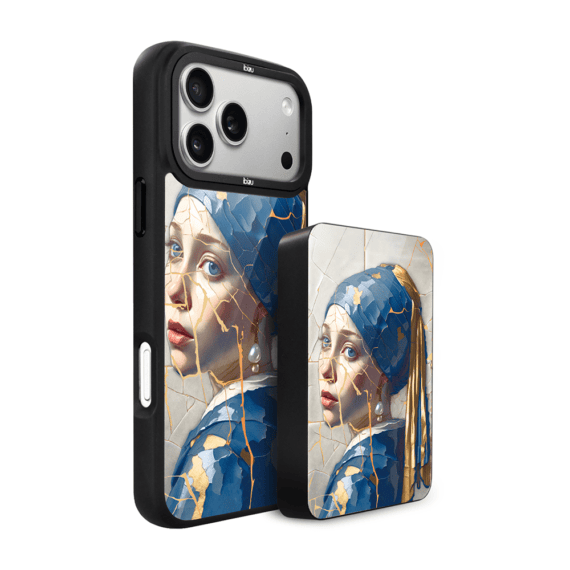 Zestaw IBIZU do iPhone 17 Pro etui i powerbank, Kintsugi Art, Kobieta z perłą (2)