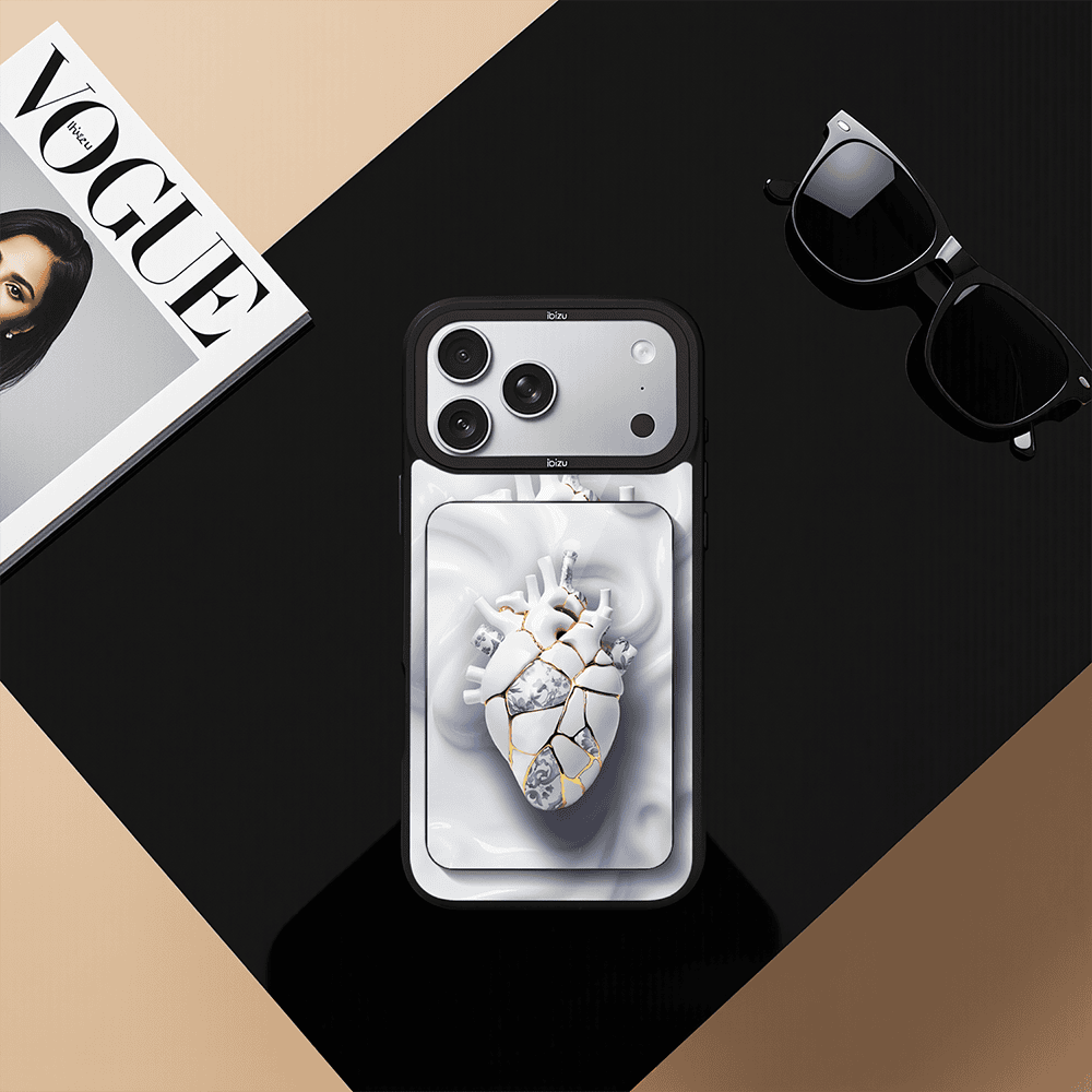 Zestaw IBIZU do iPhone 17 Pro etui i powerbank, Kintsugi Art, porcelanowe serce (1)