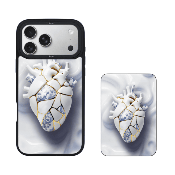 Zestaw IBIZU do iPhone 17 Pro etui i powerbank, Kintsugi Art, porcelanowe serce (5)