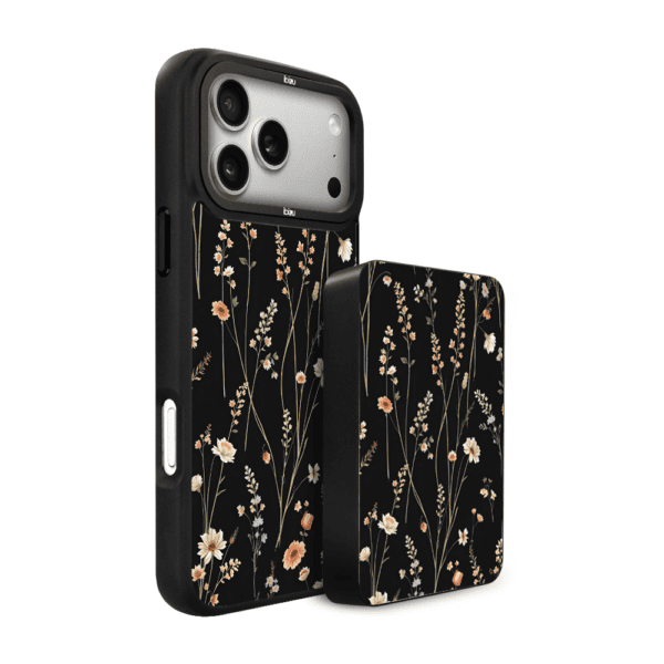 Zestaw IBIZU do iPhone 17 Pro Max: etui i powerbank, Pastel Bloom, Północny ogród