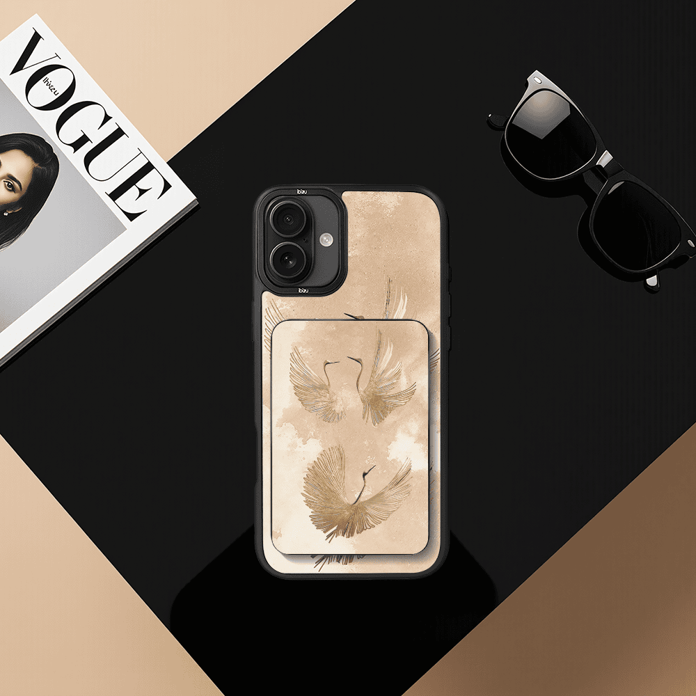Zestaw IBIZU do iPhone 17 etui i powerbank, Boho, Złote żurawie (5)