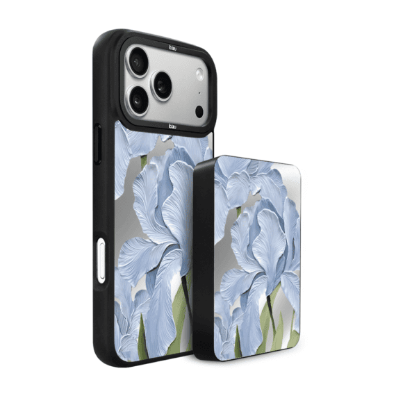 Zestaw-IBIZU-do-iPhone-17-etui-i-powerbank-Relief-Garden-Blekitny-irys4