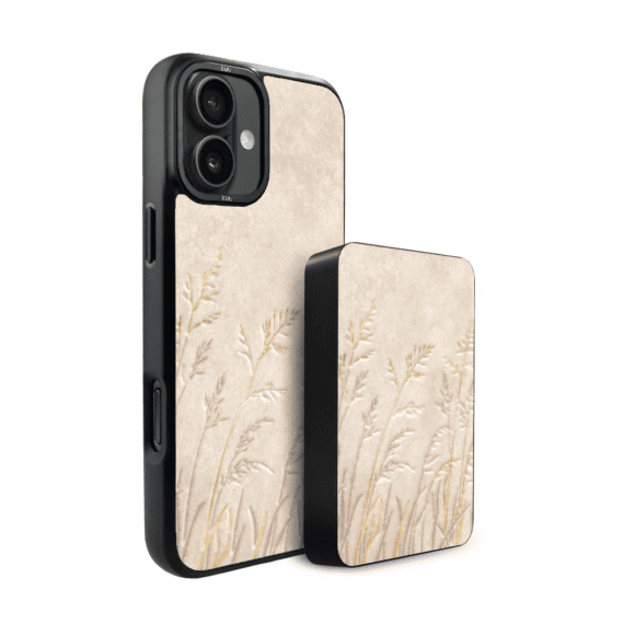 Zestaw IBIZU do iPhone 17 etui i powerbank, Relief Garden, Kłosy z piaskowca (1)