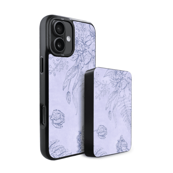 Zestaw IBIZU do iPhone 17 etui i powerbank, Relief Garden, Kwiatowa płaskorzeźba (1)