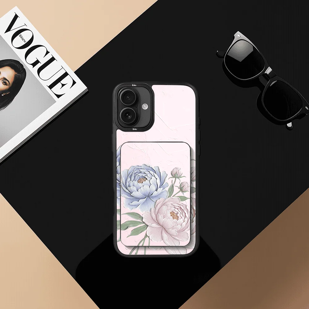 Zestaw IBIZU do iPhone 17 etui i powerbank, Relief Garden, Piwoniowy róż (2)