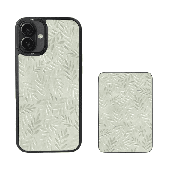 Zestaw IBIZU do iPhone 17 etui i powerbank, Relief Garden, Ślad oliwki (4)
