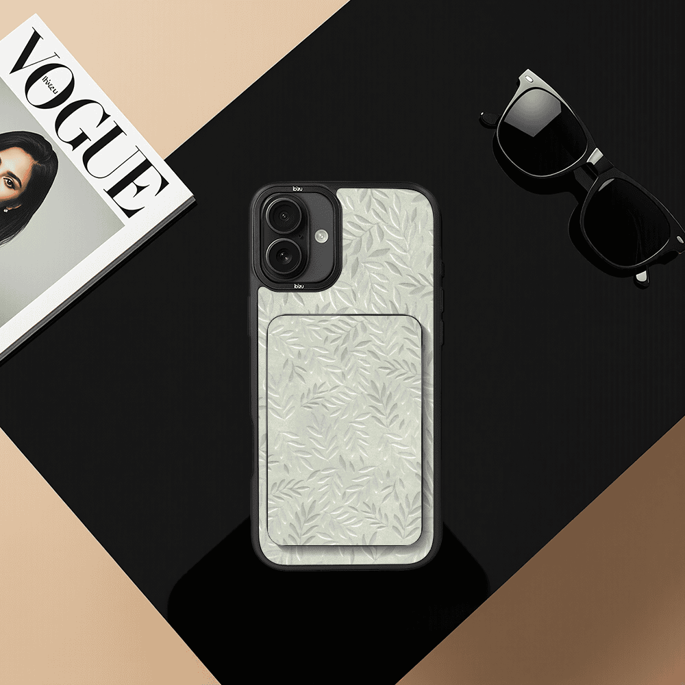 Zestaw IBIZU do iPhone 17 etui i powerbank, Relief Garden, Ślad oliwki (5)