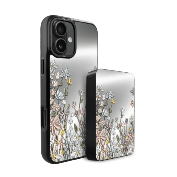 Zestaw IBIZU do iPhone 17 etui i powerbank, Relief Garden, Wiosenna łąka (1)