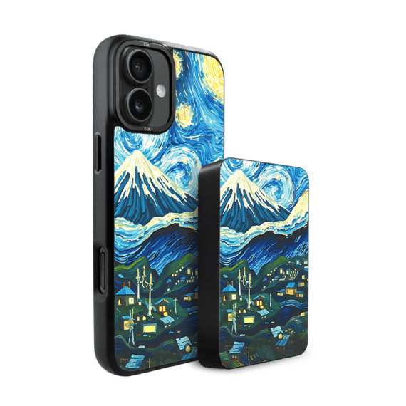Zestaw IBIZU do iPhone 17 etui i powerbank, Van Gogh, gwieździsta noc (1)