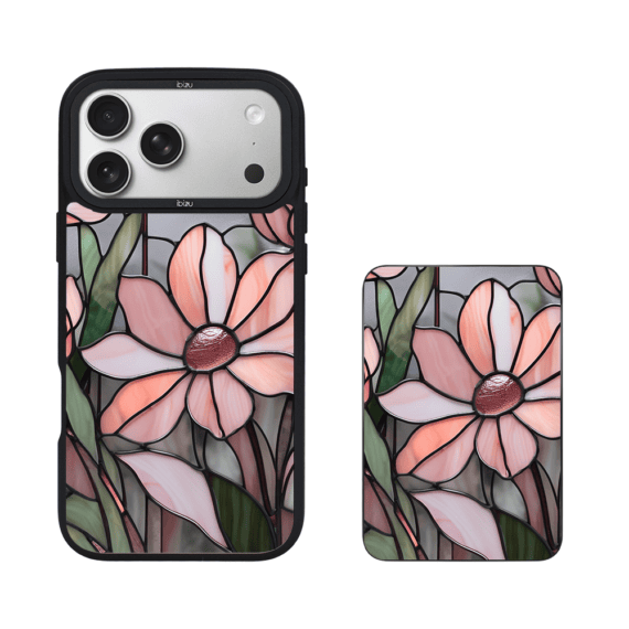 Zestaw IBIZU do iPhone 17 pro etui i powerbank, Barwy szkła, Różowa magnolia (2)