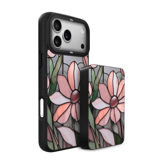 Zestaw IBIZU do iPhone 17 pro etui i powerbank, Barwy szkła, Różowa magnolia (4)