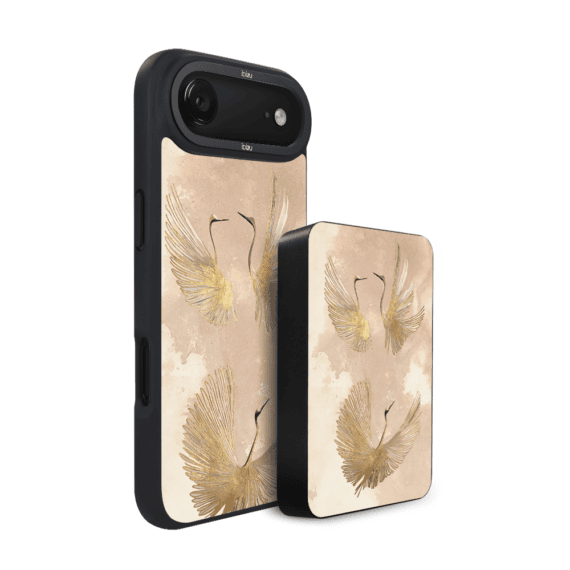 Zestaw IBIZU do iPhone Air etui i powerbank, Boho, Złote żurawie (1)