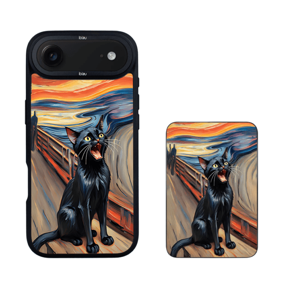Zestaw IBIZU do iPhone Air: etui i powerbank, Edvard Munch, krzyk kota3