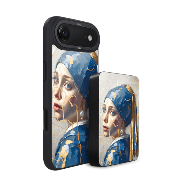 Zestaw IBIZU do iPhone Air: etui i powerbank, Kintsugi Art, Kobieta z perłą