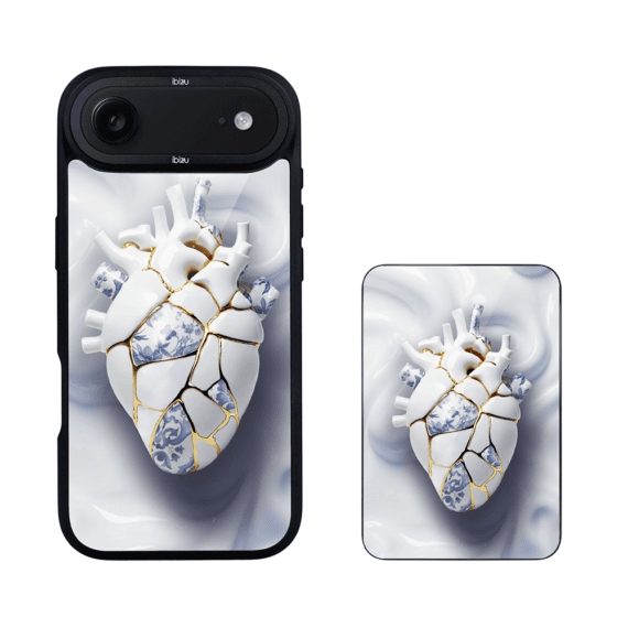 Zestaw IBIZU do iPhone Air: etui i powerbank, Kintsugi, porcelanowe serce3