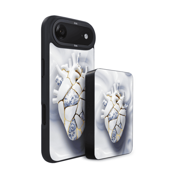 Zestaw IBIZU do iPhone Air: etui i powerbank, Kintsugi, porcelanowe serce5