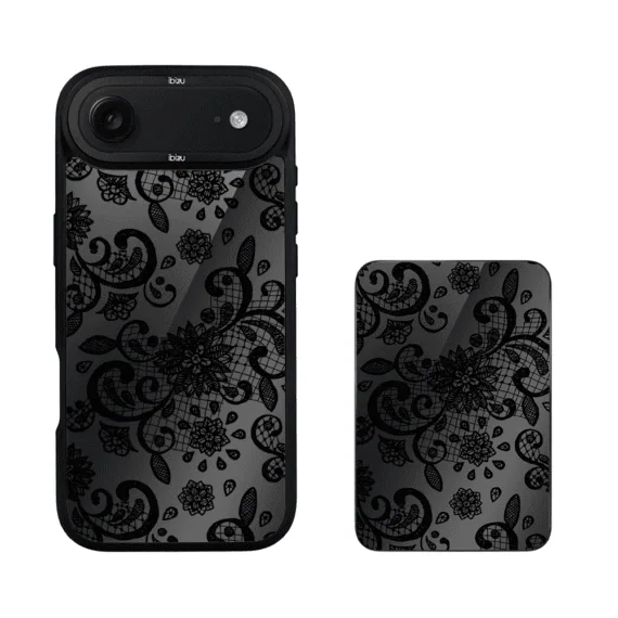 Zestaw IBIZU do iPhone Air: etui i powerbank, Midnight, Koronkowa czerń3