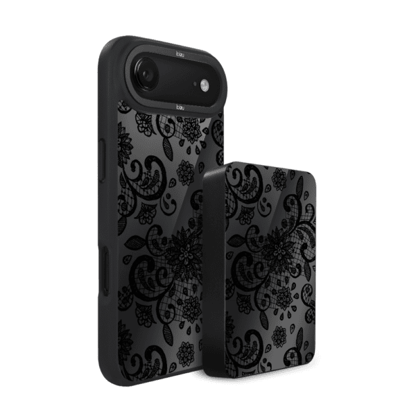 Zestaw IBIZU do iPhone Air: etui i powerbank, Midnight, Koronkowa czerń