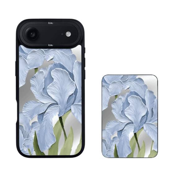 Zestaw IBIZU do iPhone Air: etui i powerbank, Relief Garden, Błękitny irys4