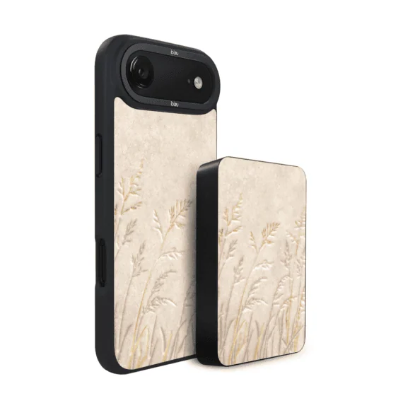 Zestaw IBIZU do iPhone Air: etui i powerbank, Relief Garden, Kłosy z piaskowca1