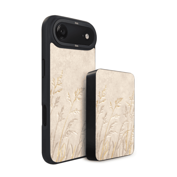 Zestaw IBIZU do iPhone Air: etui i powerbank, Relief Garden, Kłosy z piaskowca