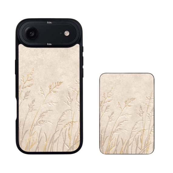 Zestaw IBIZU do iPhone Air: etui i powerbank, Relief Garden, Kłosy z piaskowca4