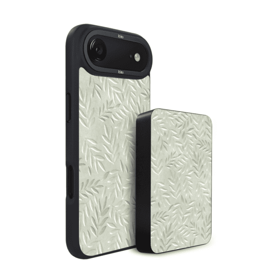 Zestaw IBIZU do iPhone Air: etui i powerbank, Relief Garden, Ślad oliwki1