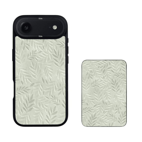 Zestaw IBIZU do iPhone Air: etui i powerbank, Relief Garden, Ślad oliwki4
