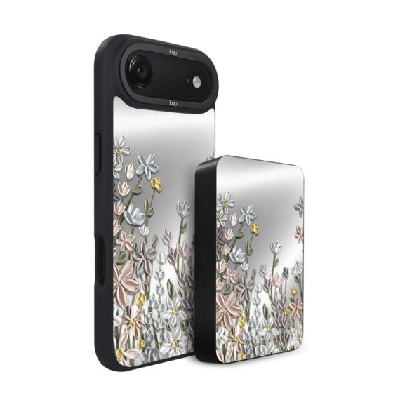 Zestaw IBIZU do iPhone Air: etui i powerbank, Relief Garden, Wiosenna łąka1