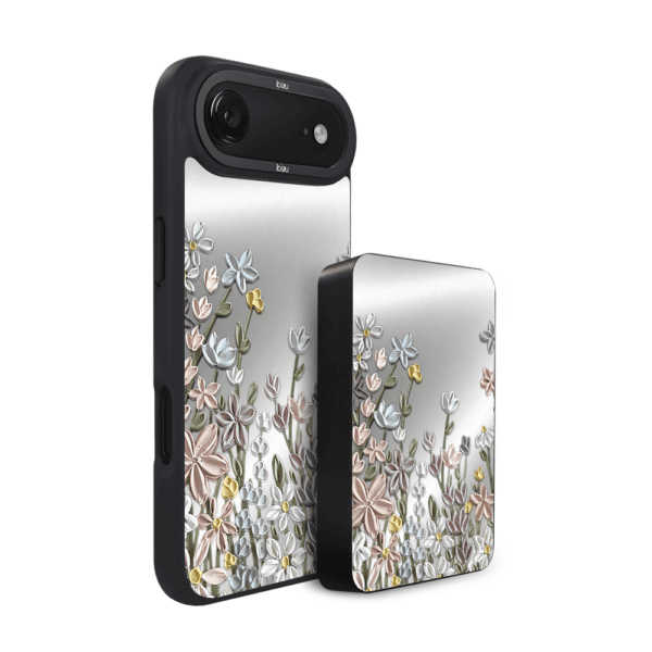 Zestaw IBIZU do iPhone Air: etui i powerbank, Relief Garden, Wiosenna łąka