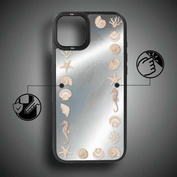 Etui do iPhone 14 IBIZU DropGuard Matt z MagSafe, RIVIERA, Reflect, Muszelkowe lustro (3)