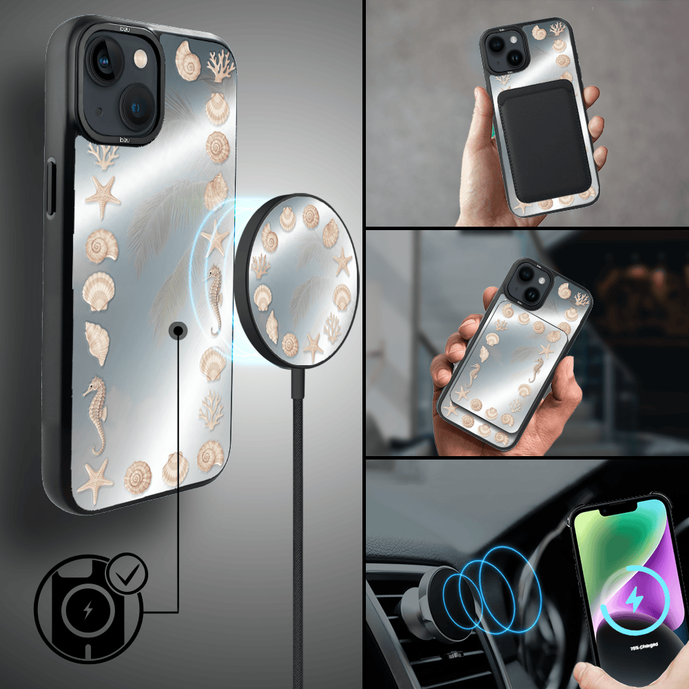 Etui do iPhone 14 IBIZU DropGuard Matt z MagSafe, RIVIERA, Reflect, Muszelkowe lustro (5)