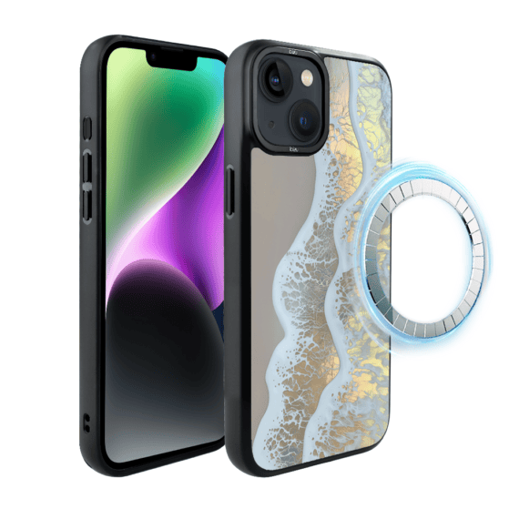 Etui do iPhone 14 IBIZU DropGuard Matt z MagSafe, RIVIERA, Reflect, Złote wybrzeże (2)