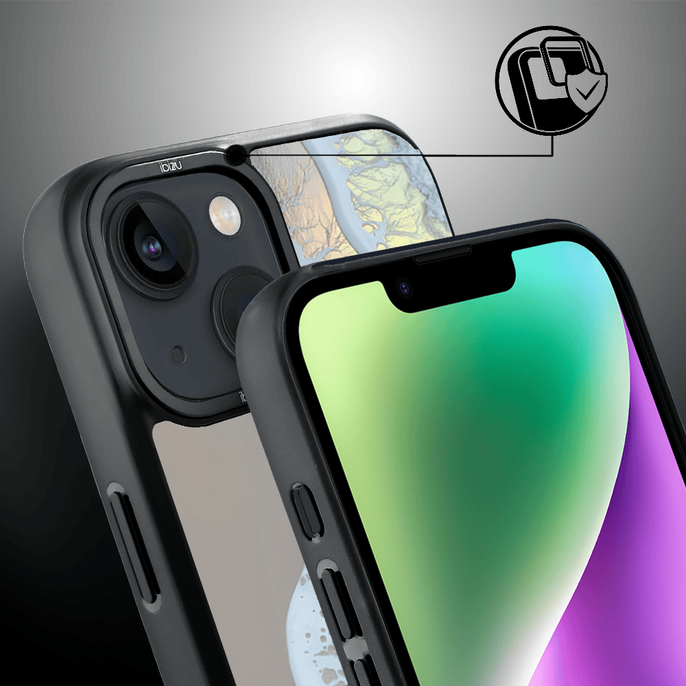 Etui do iPhone 14 IBIZU DropGuard Matt z MagSafe, RIVIERA, Reflect, Złote wybrzeże (7)
