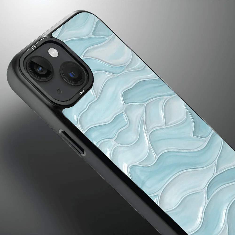 Etui do iPhone 14 Plus IBIZU DropGuard Matt z MagSafe, RIVIERA, Aqua Glass, Błękitne Fale (3)