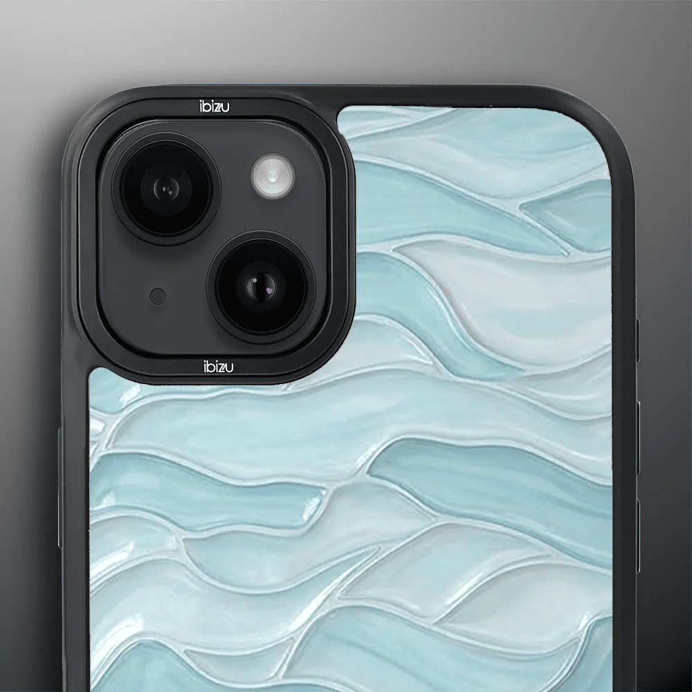 Etui do iPhone 14 Plus IBIZU DropGuard Matt z MagSafe, RIVIERA, Aqua Glass, Błękitne Fale (6)