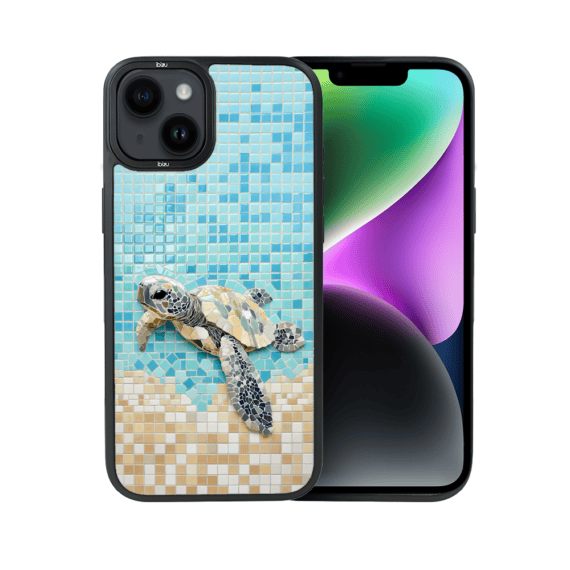 Etui do iPhone 14 Plus IBIZU DropGuard Matt z MagSafe, RIVIERA, Moderns Classics, Żółw Caretta (1)