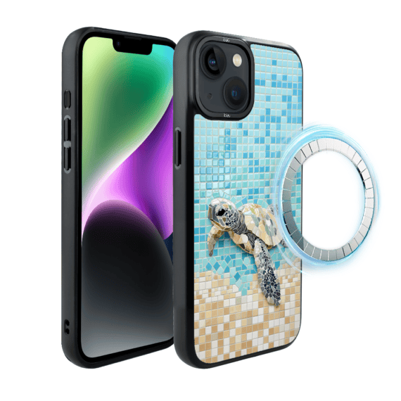 Etui do iPhone 14 Plus IBIZU DropGuard Matt z MagSafe, RIVIERA, Moderns Classics, Żółw Caretta (7)